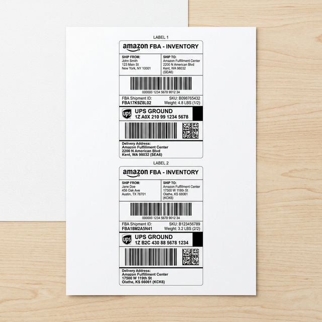 Amazon A4 Label Model